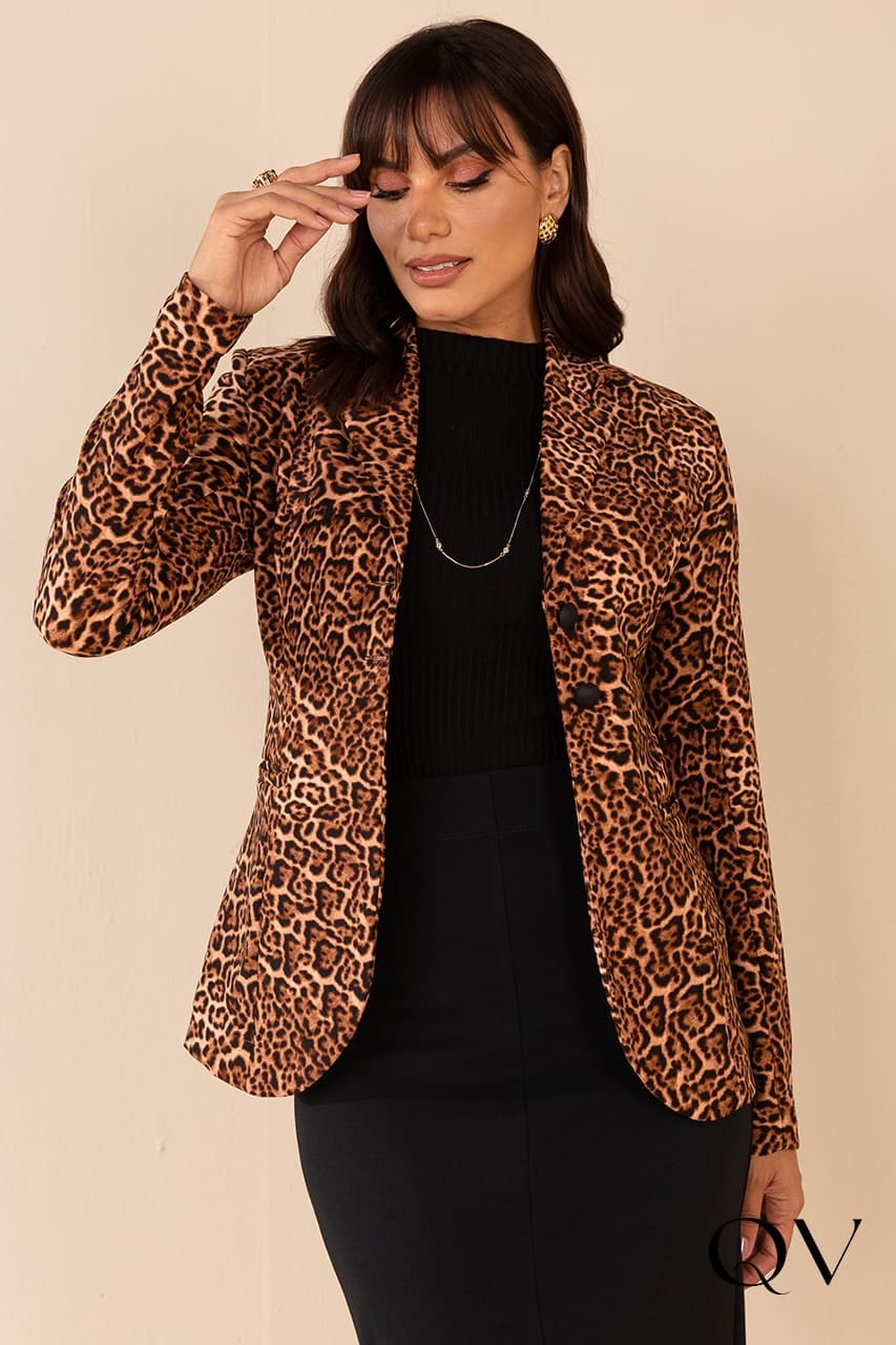 Leopard print best sale blazer next