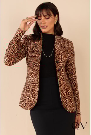 BLAZER ALFAIATARIA ANIMAL PRINT - LEKAZIS