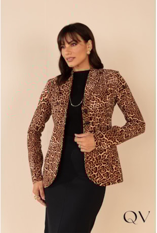 BLAZER ALFAIATARIA ANIMAL PRINT - LEKAZIS