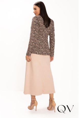 BLAZER ALONGADO EM ALFAIATARIA ANIMAL PRINT - LEKAZIS