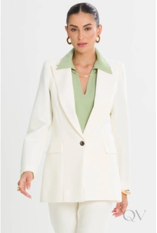 BLAZER ALONGADO EM ALFAIATARIA NEW WHITE - TLIC RIO