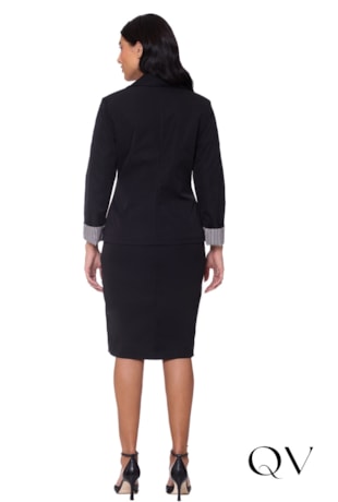 BLAZER EM ALFAIATARIA ACINTURADO PRETO - HAPUK