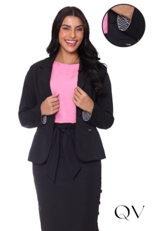 BLAZER EM ALFAIATARIA ACINTURADO PRETO - HAPUK BLAZER EM ALFAIATARIA ACINTURADO PRETO - HAPUK
