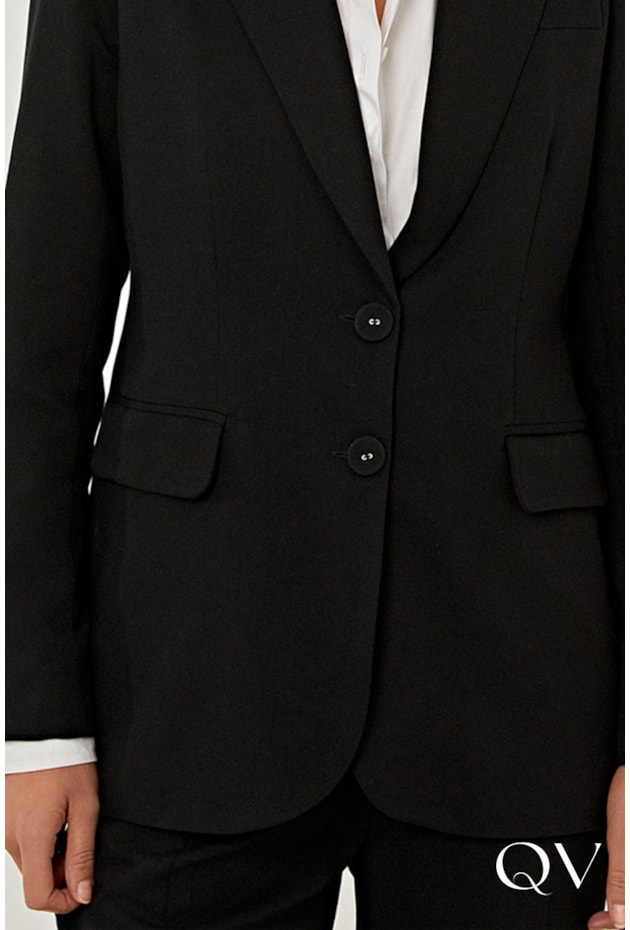 BLAZER EM ALFAIATARIA GALENA PRETO - LINDA DE MORRER