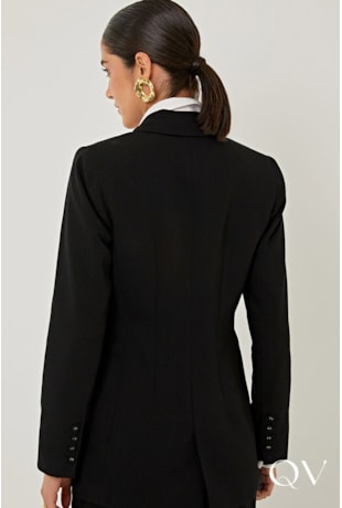 BLAZER EM ALFAIATARIA GALENA PRETO - LINDA DE MORRER