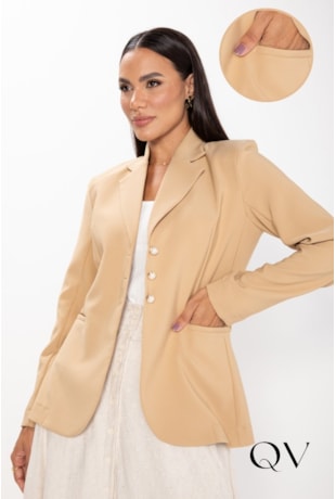 BLAZER EM PLANO DE ALFAIARIA BEGE - LEKAZIS BLAZER EM PLANO DE ALFAIARIA BEGE - LEKAZIS