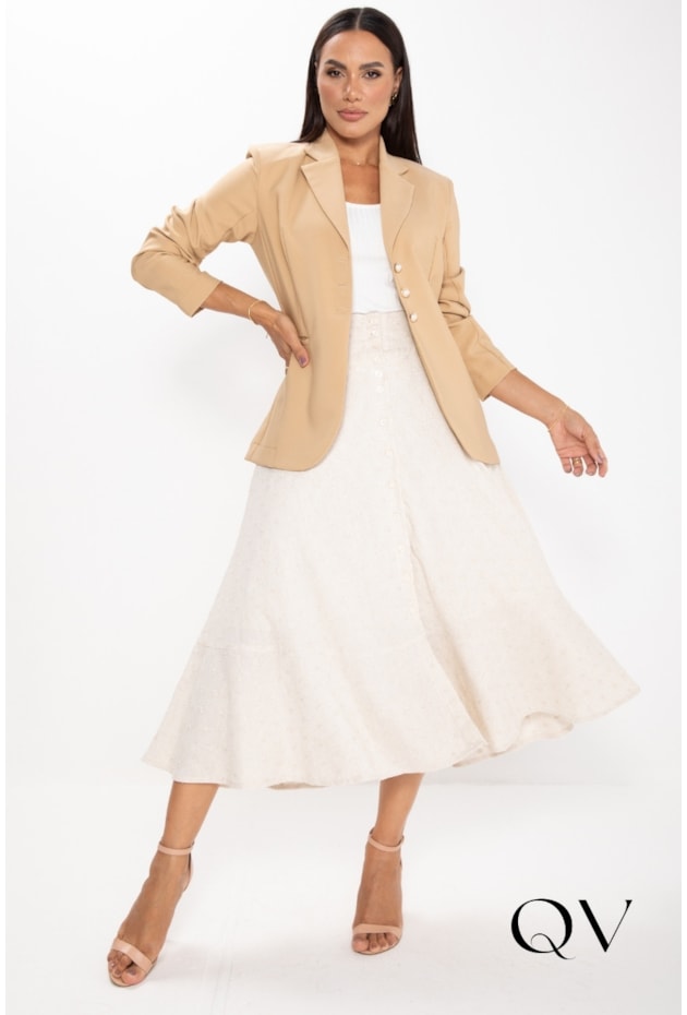 BLAZER EM PLANO DE ALFAIARIA BEGE - LEKAZIS BLAZER EM PLANO DE ALFAIARIA BEGE - LEKAZIS