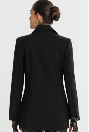BLAZER MÉDIO EM ALFAIATARIA PRETO - TLIC RIO