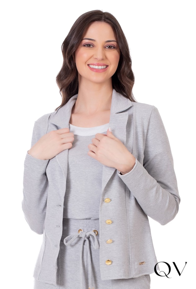 BLAZER MOLETINHO CINZA - HAPUK BLAZER MOLETINHO CINZA - HAPUK
