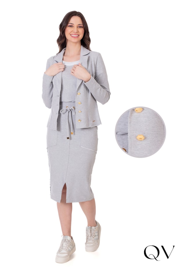BLAZER MOLETINHO CINZA - HAPUK BLAZER MOLETINHO CINZA - HAPUK