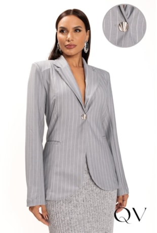 BLAZER RETO EM ALFAIATARIA CINZA - LEKAZIS