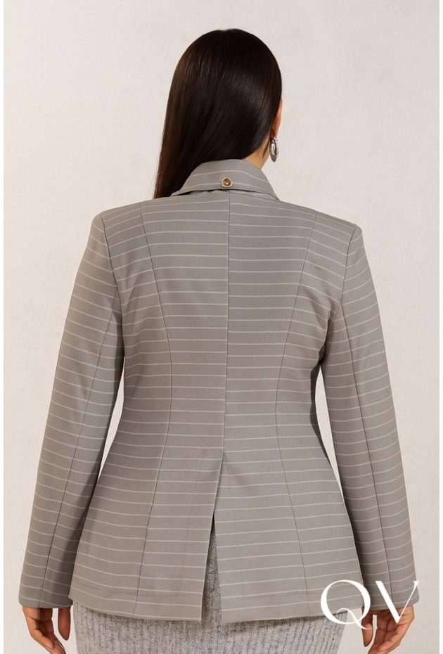 BLAZER RETO EM ALFAIATARIA CINZA - LEKAZIS