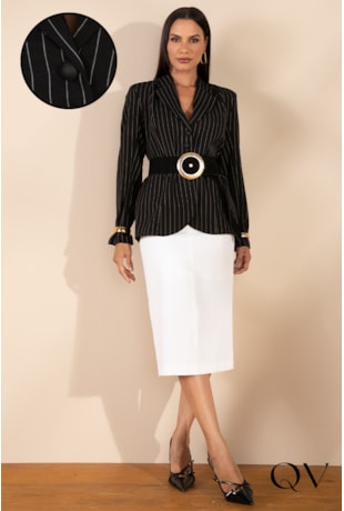 BLAZER RISCA DE GIZ PRETO - LEKAZIS BLAZER RISCA DE GIZ PRETO - LEKAZIS