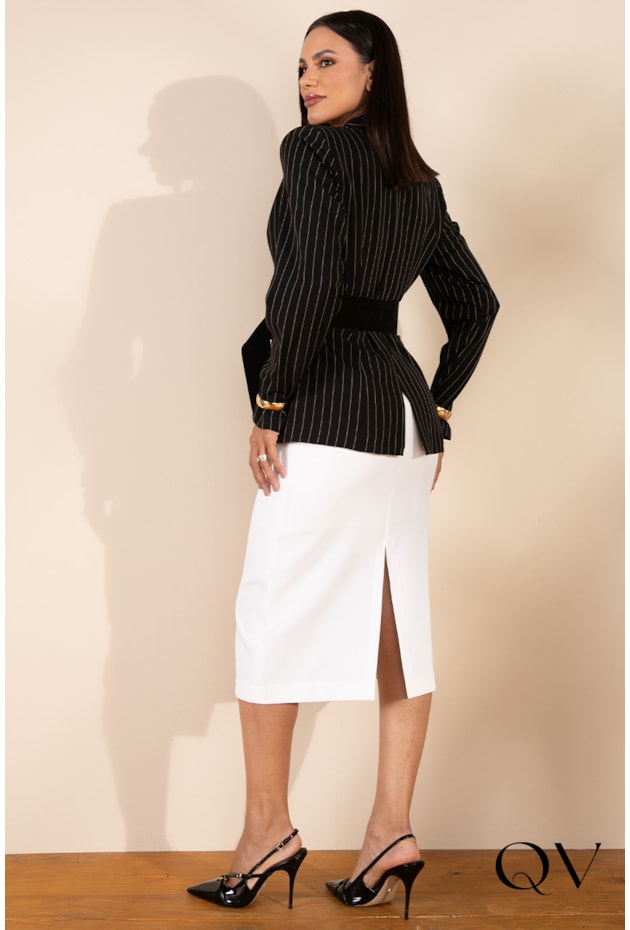 BLAZER RISCA DE GIZ PRETO - LEKAZIS