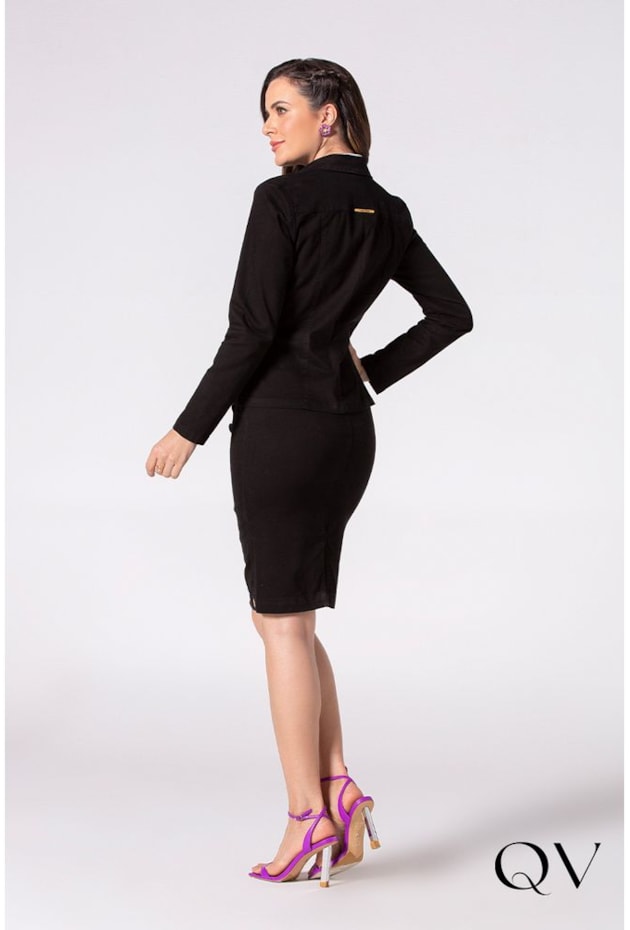 BLAZER SARJA COM BOTÕES PRETO - LAURA ROSA BLAZER SARJA COM BOTÕES PRETO - LAURA ROSA