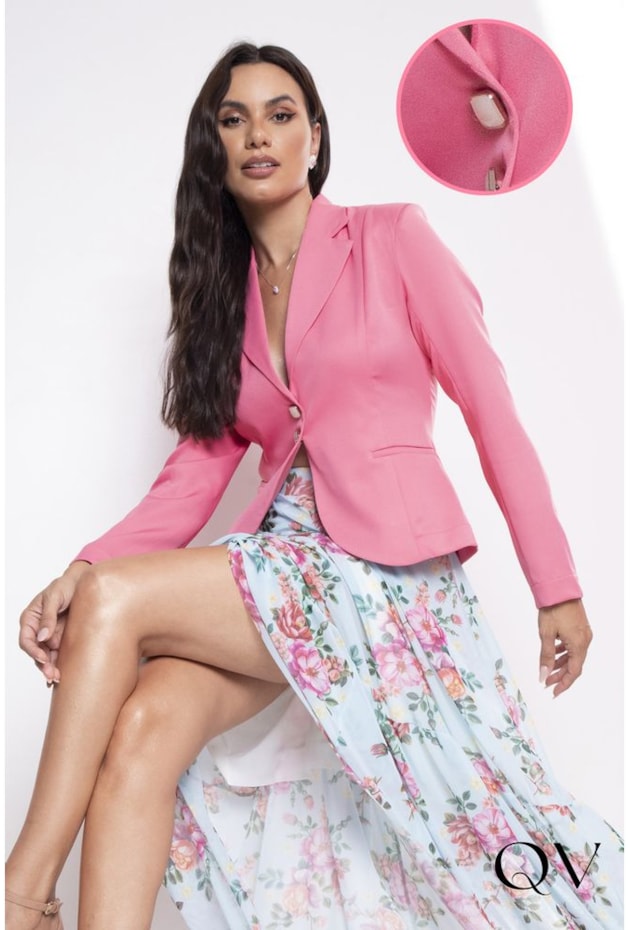 BLAZER TRADICIONAL COM BOTÕES ROSA - LEKAZIS BLAZER TRADICIONAL COM BOTÕES ROSA - LEKAZIS