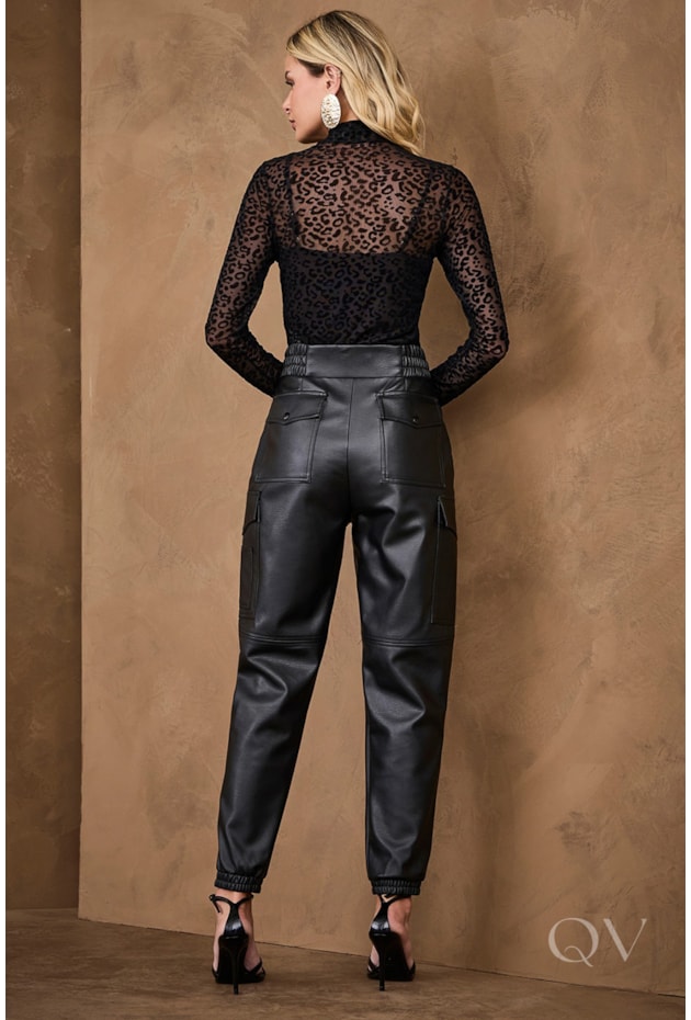 BLUSA ANIMAL PRINT EM TULE PRETO - ARTSY
