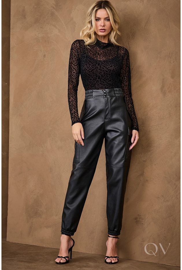 BLUSA ANIMAL PRINT EM TULE PRETO - ARTSY