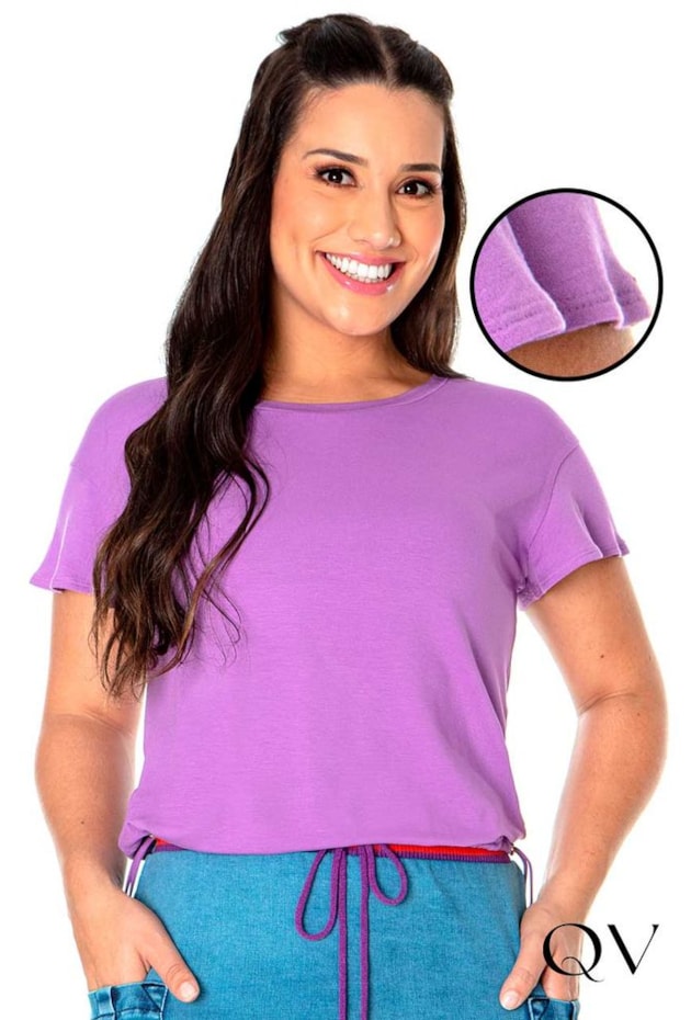 BLUSA BASIC MOLETINHO LILÁS - HAPUK