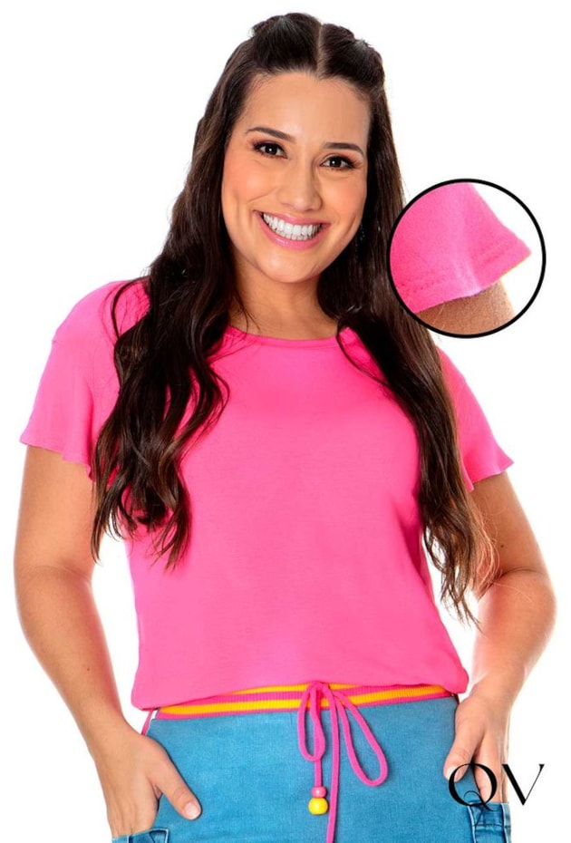 BLUSA BASIC MOLETINHO PINK - HAPUK