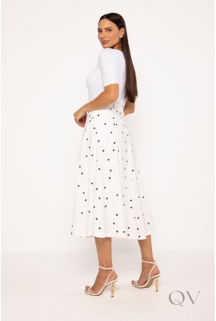 BLUSA BÁSICA COM MANGA 2/4 EM MALHA BRANCO - LEKAZIS