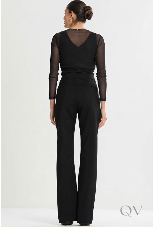 BLUSA BÁSICA COM MANGA LONGA EM TULE PRETO - TLIC RIO