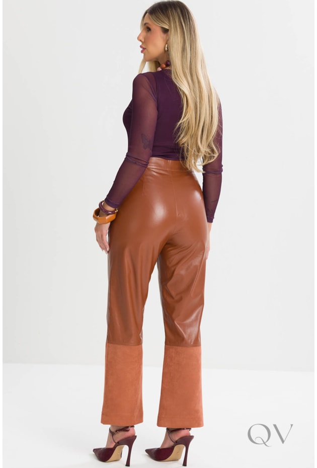 BLUSA BÁSICA COM MANGA LONGA EM TULE VINHO - TLIC RIO