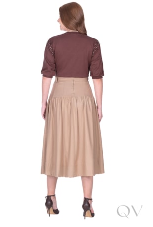 BLUSA BORDADA EM PÉROLAS E PONTO LUZ EM MALHA MARROM - HAPUK BLUSA BORDADA EM PÉROLAS E PONTO LUZ EM MALHA MARROM - HAPUK