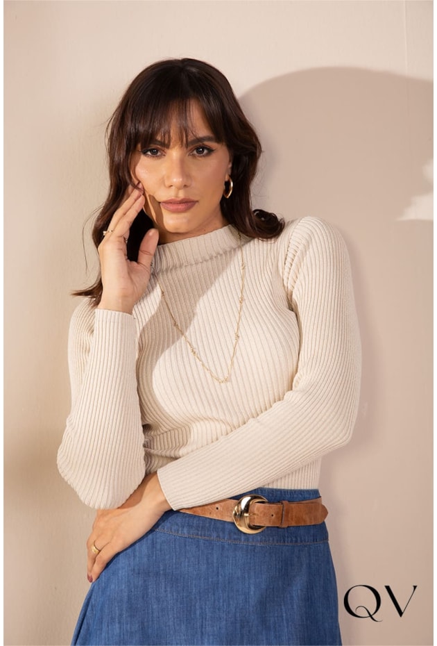 BLUSA CACHARREL TRICOT NUDE - LEKAZIS BLUSA CACHARREL TRICOT NUDE - LEKAZIS