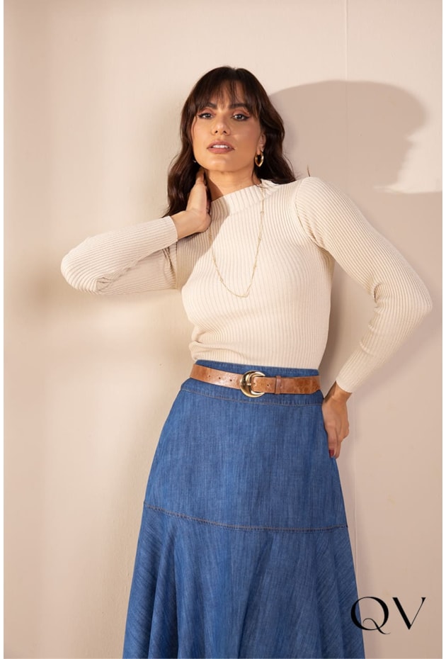 BLUSA CACHARREL TRICOT NUDE - LEKAZIS BLUSA CACHARREL TRICOT NUDE - LEKAZIS