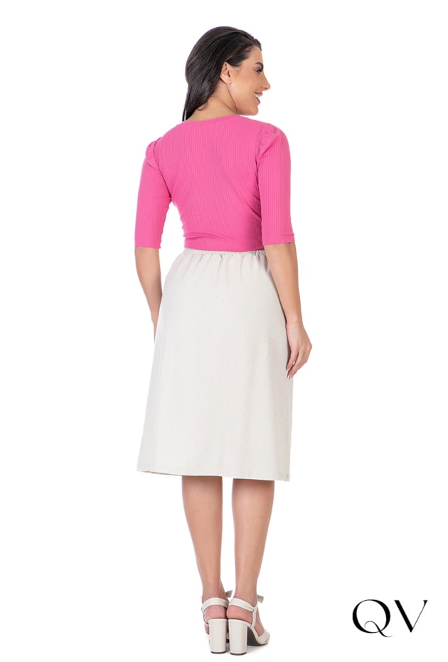 BLUSA CANELADA COM BOTÕES ROSA - HAPUK BLUSA CANELADA COM BOTÕES ROSA - HAPUK