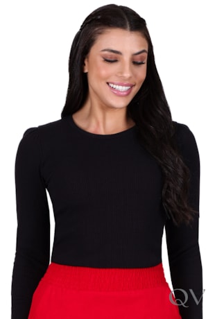 BLUSA CANELADA MALHA PRETO - HAPUK BLUSA CANELADA MALHA PRETO - HAPUK