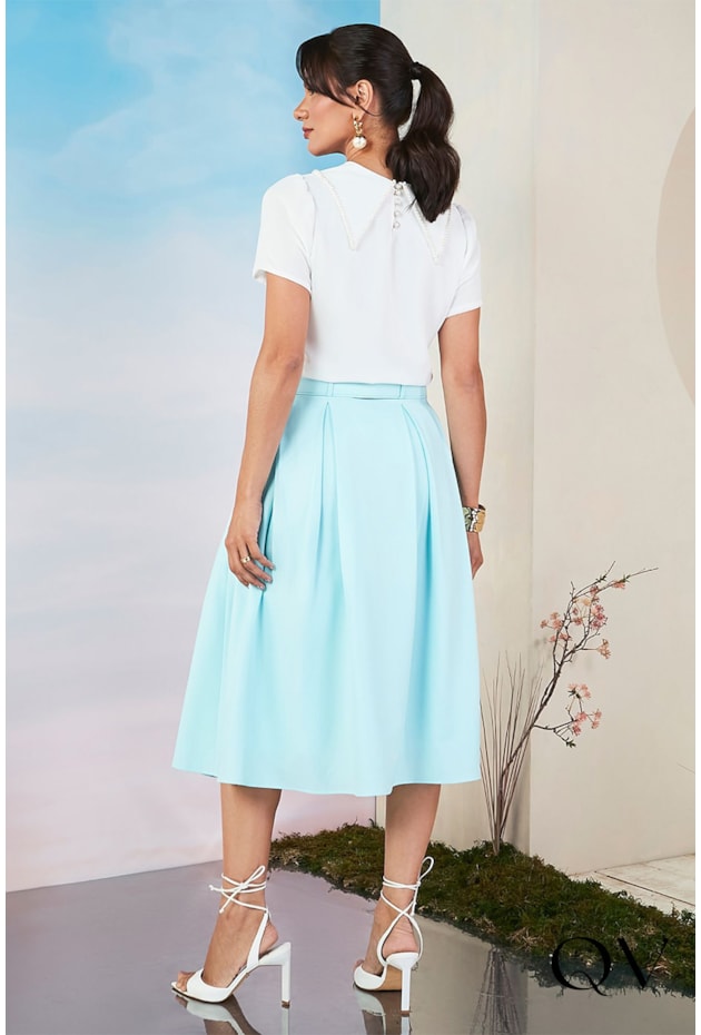 BLUSA CHIFFON BORDADO PÉROLAS OFF - JANY PIM BLUSA CHIFFON BORDADO PÉROLAS OFF - JANY PIM