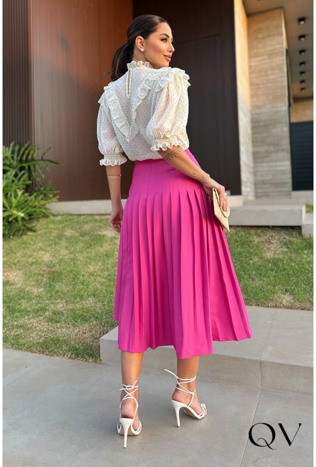 BLUSA CHIFFON POÁ BEGE - LUZIA FAZZOLLI BLUSA CHIFFON POÁ BEGE - LUZIA FAZZOLLI