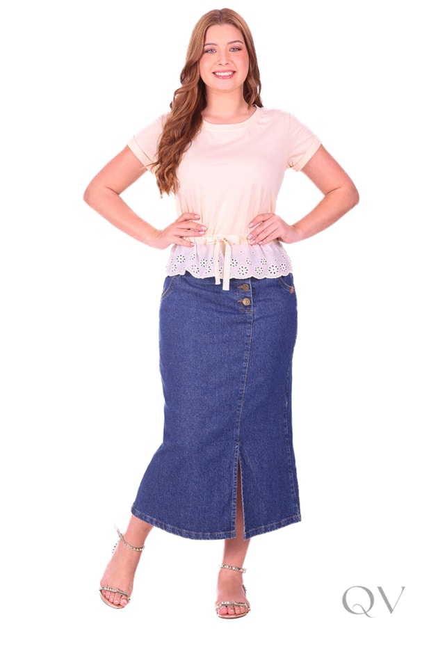 BLUSA COM BARRA DE LAISE EM MALHA DE ALGODÃO AMARELO CLARO - HAPUK