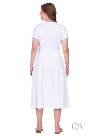 BLUSA COM BORDADO DE FLOR EM MALHA ALGODÃO BRANCO - HAPUK