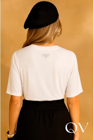BLUSA COM BORDADO EM POLIÉSTER OFF WHITE - ARTSY