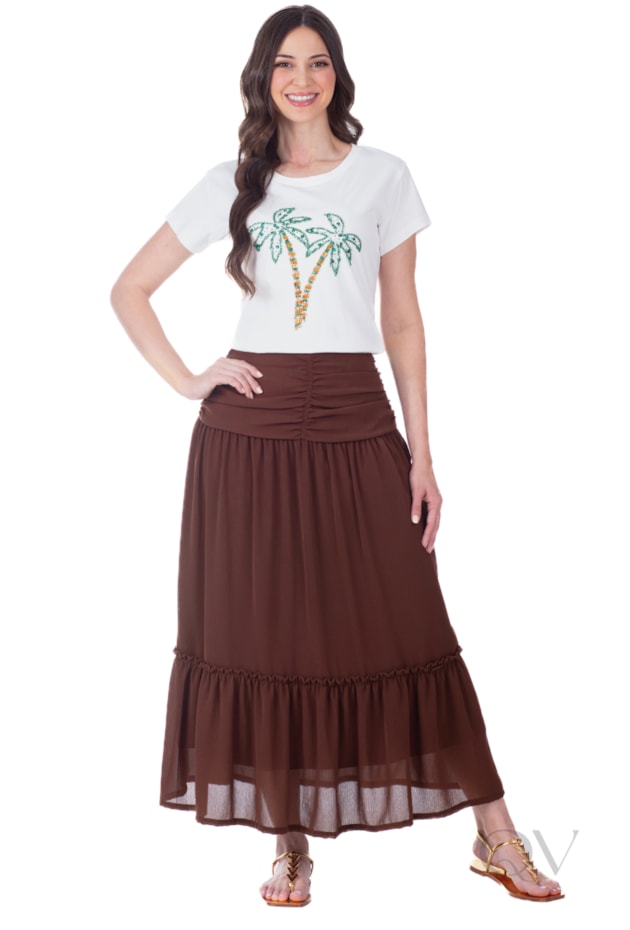 BLUSA COM BORDADO MANUAL EM MALHA OFF WHITE - HAPUK