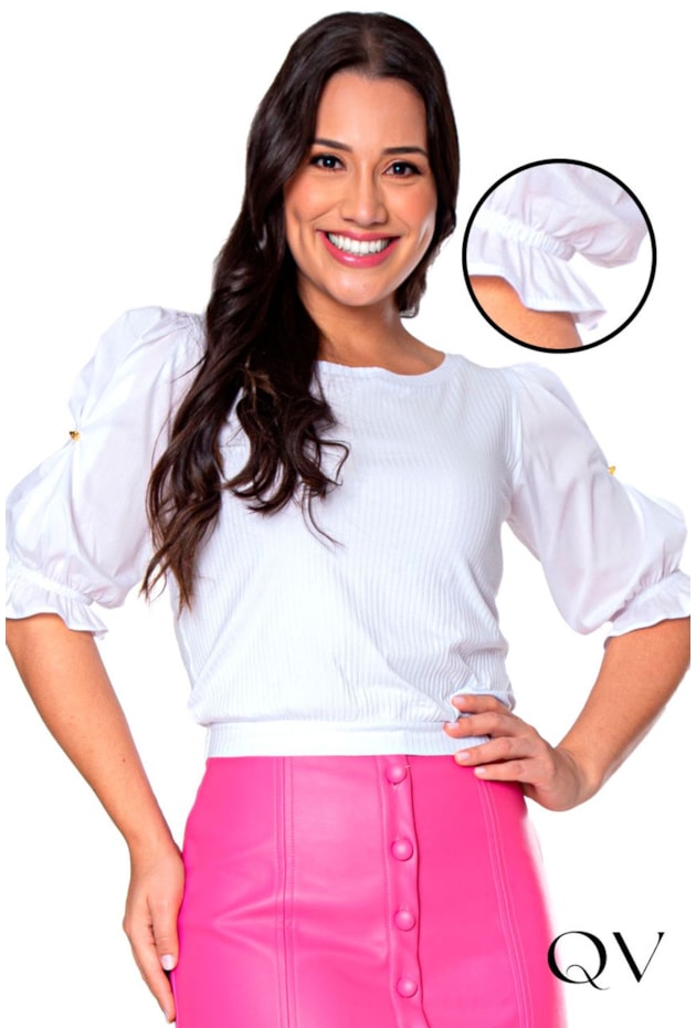 BLUSA COM DETALHE DE PREGAS BRANCO - HAPUK BLUSA COM DETALHE DE PREGAS BRANCO - HAPUK