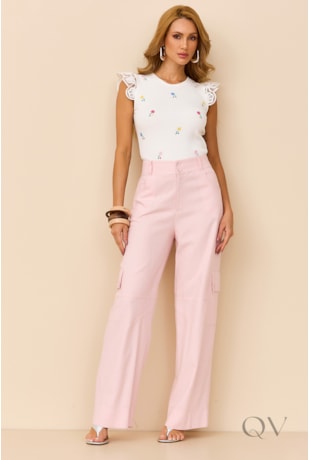 BLUSA COM ESTAMPA DE FLOR EM VISCOSE OFF WHITE - ARTSY