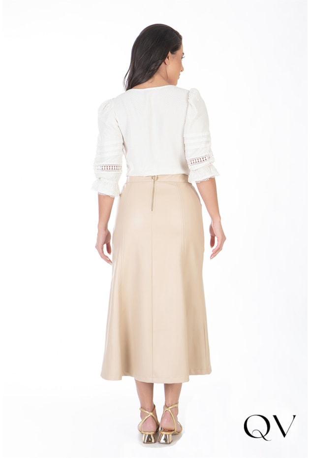 BLUSA COM GUIPIR POÁ DOURADO - HAPUK BLUSA COM GUIPIR POÁ DOURADO - HAPUK