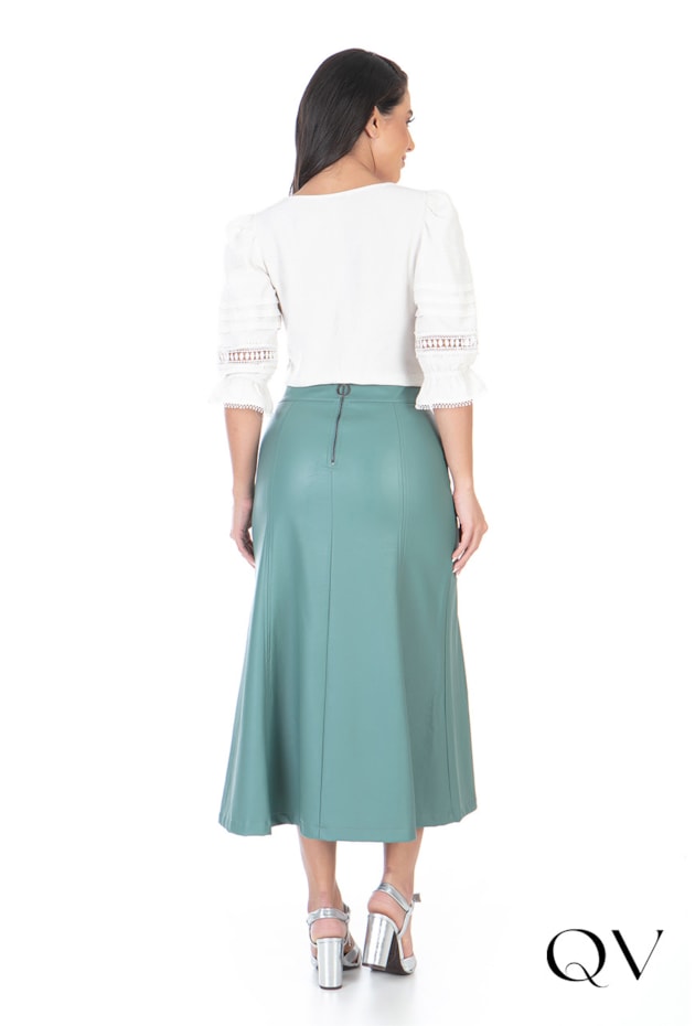 BLUSA COM GUIPIR POÁ PRATA - HAPUK