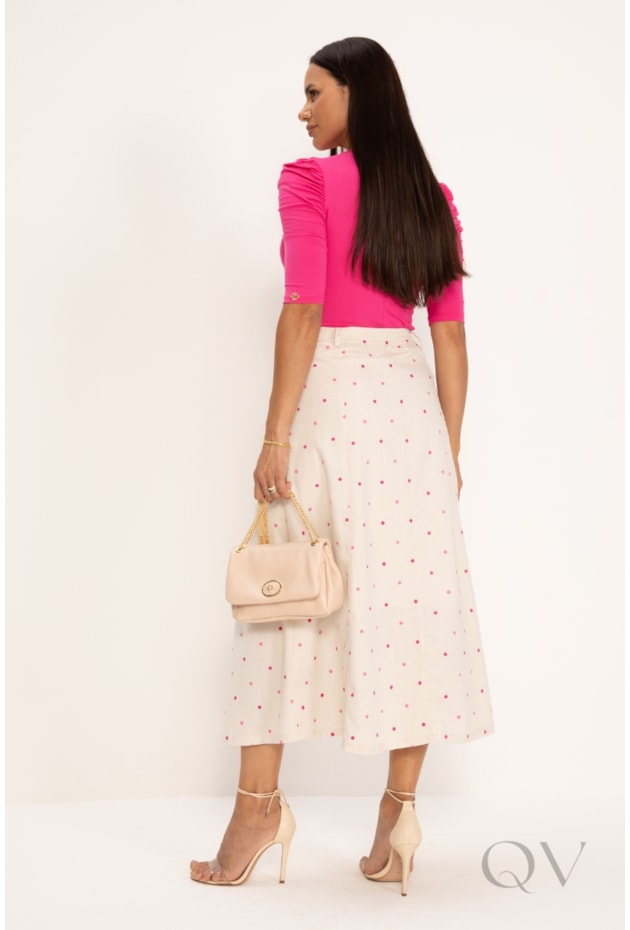 BLUSA COM MANGA PRINCESA EM VISCOLYCRA PINK - LEKAZIS