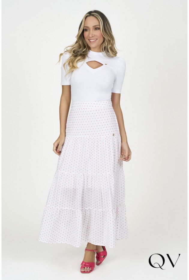 BLUSA COM RECORTE TRANSPASSADO BRANCA - VIA TOLENTINO BLUSA COM RECORTE TRANSPASSADO BRANCA - VIA TOLENTINO