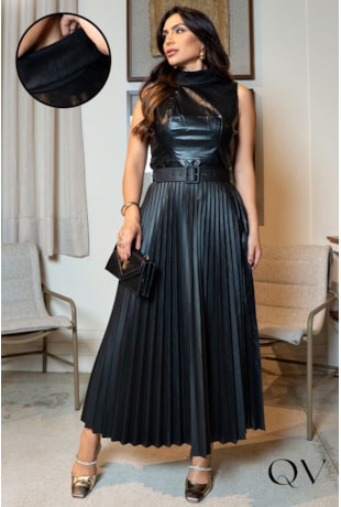 BLUSA COURO GOLA ALTA PRETO - LUZIA FAZZOLLI BLUSA COURO GOLA ALTA PRETO - LUZIA FAZZOLLI