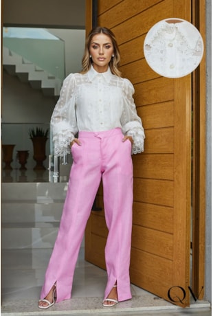 BLUSA CREPE BORDADO OFF - DOCE MARIA