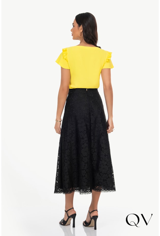 BLUSA CREPE COM AMARRAÇÃO AMARELO - VIA TOLENTINO BLUSA CREPE COM AMARRAÇÃO AMARELO - VIA TOLENTINO