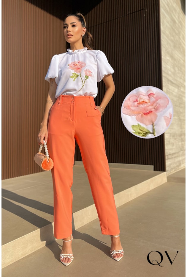 BLUSA CREPE ESTAMPA FLORAL OFF - LUZIA FAZZOLLI BLUSA CREPE ESTAMPA FLORAL OFF - LUZIA FAZZOLLI