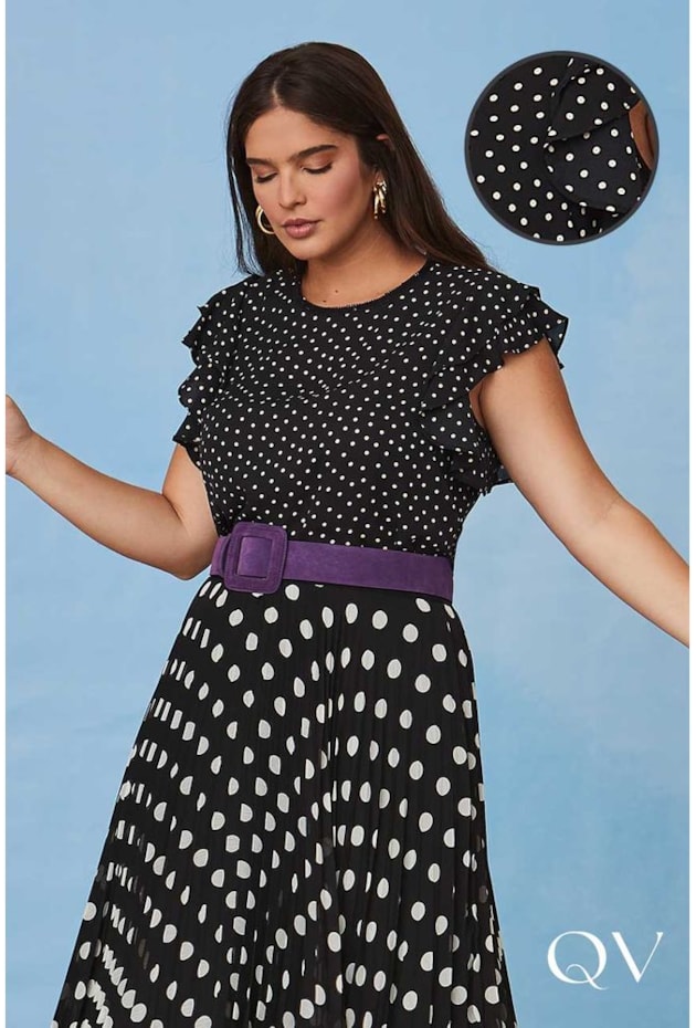 BLUSA CREPE POÁ P&B - LUZIA FAZZOLLI BLUSA CREPE POÁ P&B - LUZIA FAZZOLLI