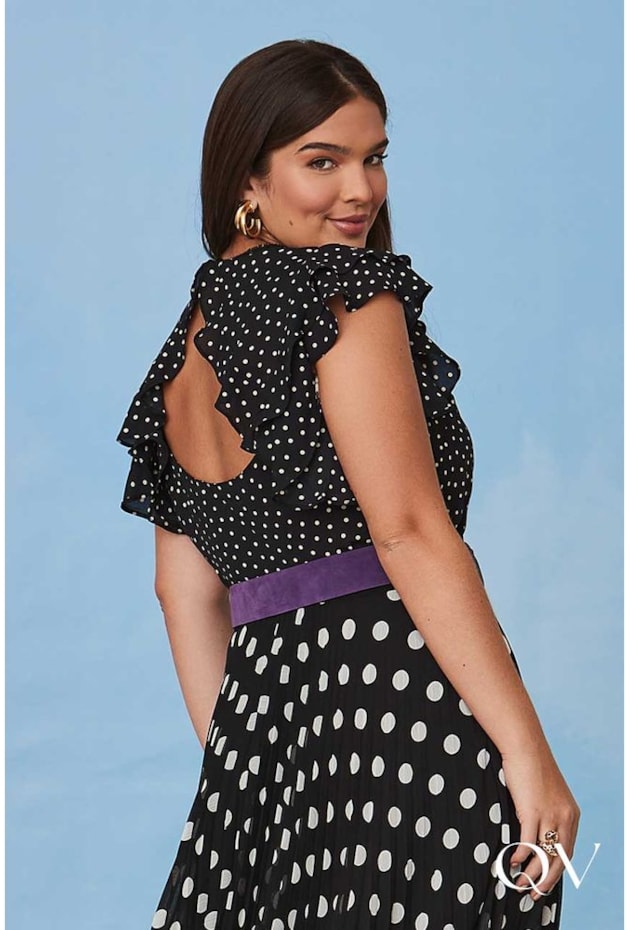 BLUSA CREPE POÁ P&B - LUZIA FAZZOLLI BLUSA CREPE POÁ P&B - LUZIA FAZZOLLI